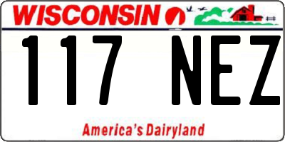 WI license plate 117NEZ