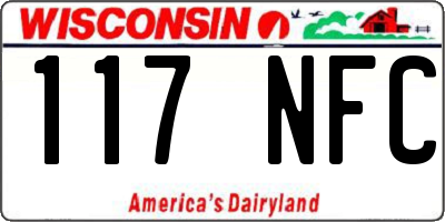 WI license plate 117NFC