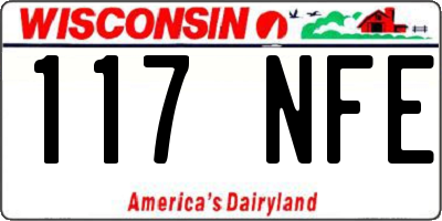 WI license plate 117NFE