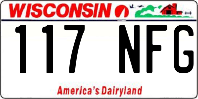 WI license plate 117NFG