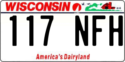 WI license plate 117NFH