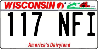 WI license plate 117NFI
