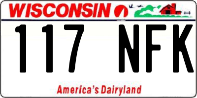 WI license plate 117NFK
