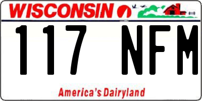 WI license plate 117NFM