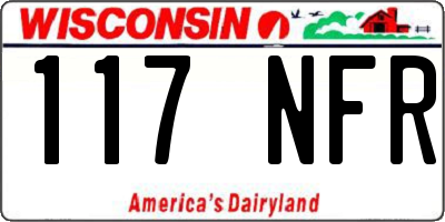 WI license plate 117NFR
