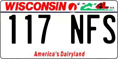 WI license plate 117NFS