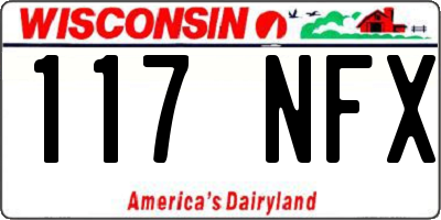 WI license plate 117NFX