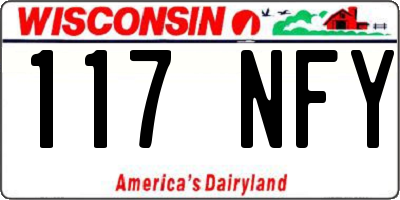 WI license plate 117NFY