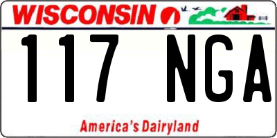 WI license plate 117NGA