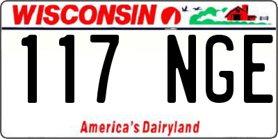 WI license plate 117NGE