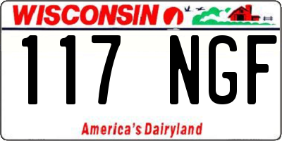 WI license plate 117NGF