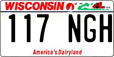 WI license plate 117NGH