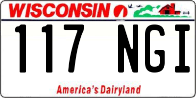 WI license plate 117NGI