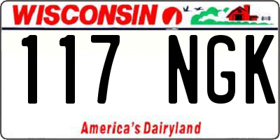 WI license plate 117NGK