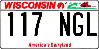 WI license plate 117NGL
