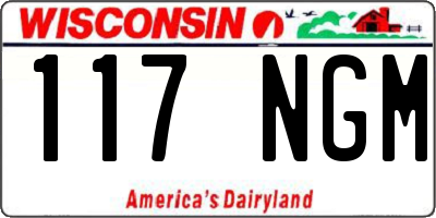 WI license plate 117NGM