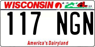 WI license plate 117NGN