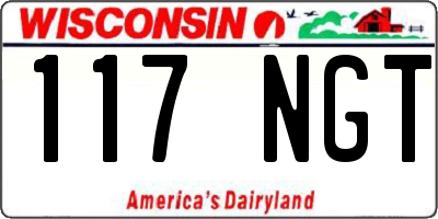 WI license plate 117NGT