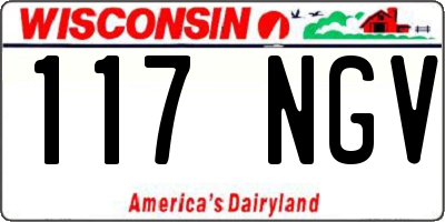 WI license plate 117NGV