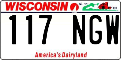 WI license plate 117NGW