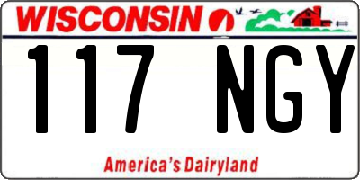 WI license plate 117NGY