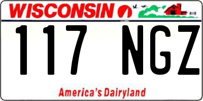 WI license plate 117NGZ