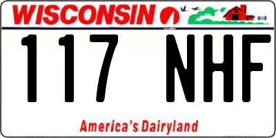 WI license plate 117NHF