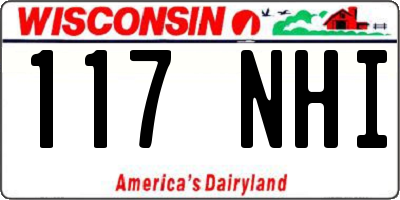 WI license plate 117NHI