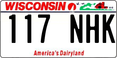 WI license plate 117NHK