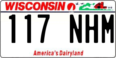 WI license plate 117NHM