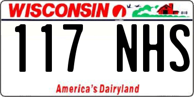 WI license plate 117NHS