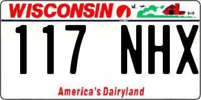 WI license plate 117NHX