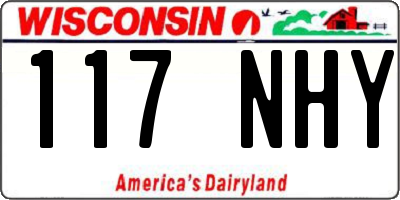 WI license plate 117NHY