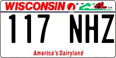 WI license plate 117NHZ