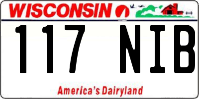 WI license plate 117NIB