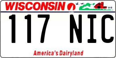 WI license plate 117NIC