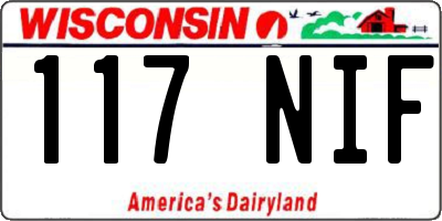 WI license plate 117NIF