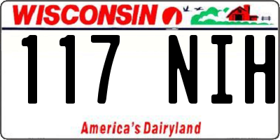 WI license plate 117NIH