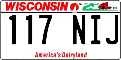WI license plate 117NIJ