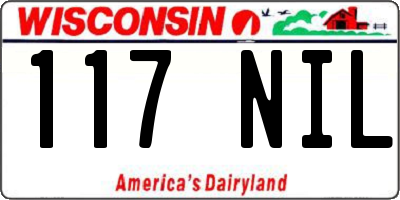 WI license plate 117NIL