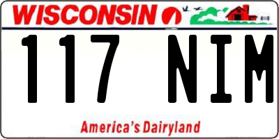 WI license plate 117NIM