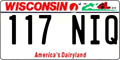 WI license plate 117NIQ
