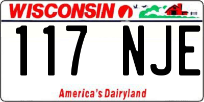 WI license plate 117NJE