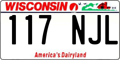 WI license plate 117NJL