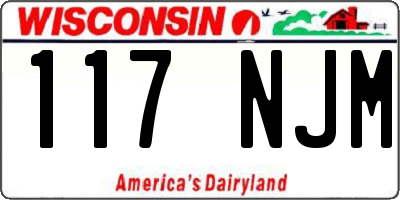 WI license plate 117NJM