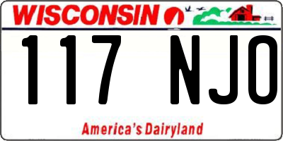 WI license plate 117NJO
