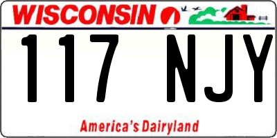 WI license plate 117NJY