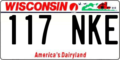 WI license plate 117NKE