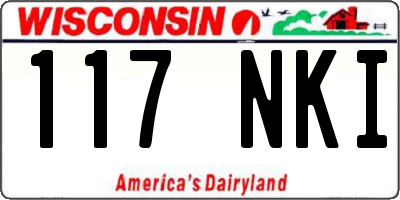 WI license plate 117NKI