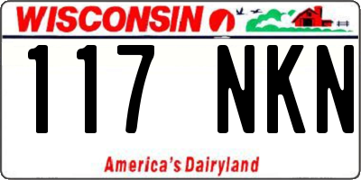 WI license plate 117NKN